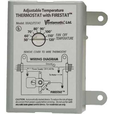 Ventamatic Power Attic Vent Thermostat with Firestat